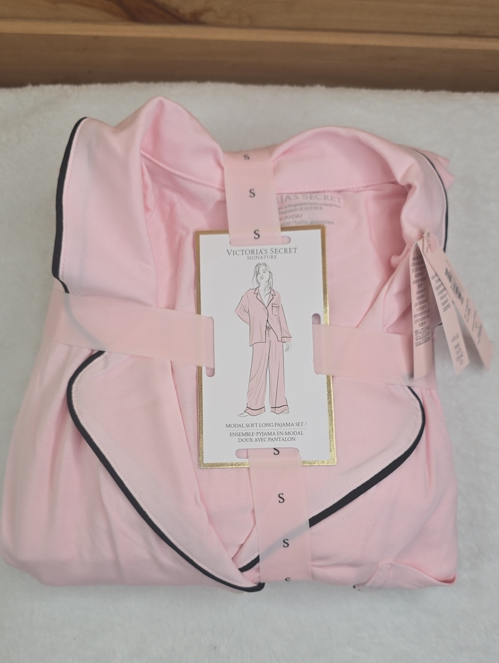 Victoria's Secret SoSoft  Modal Long Pajama Set Sz Small Angel Pink NWT - Picture 4 of 8